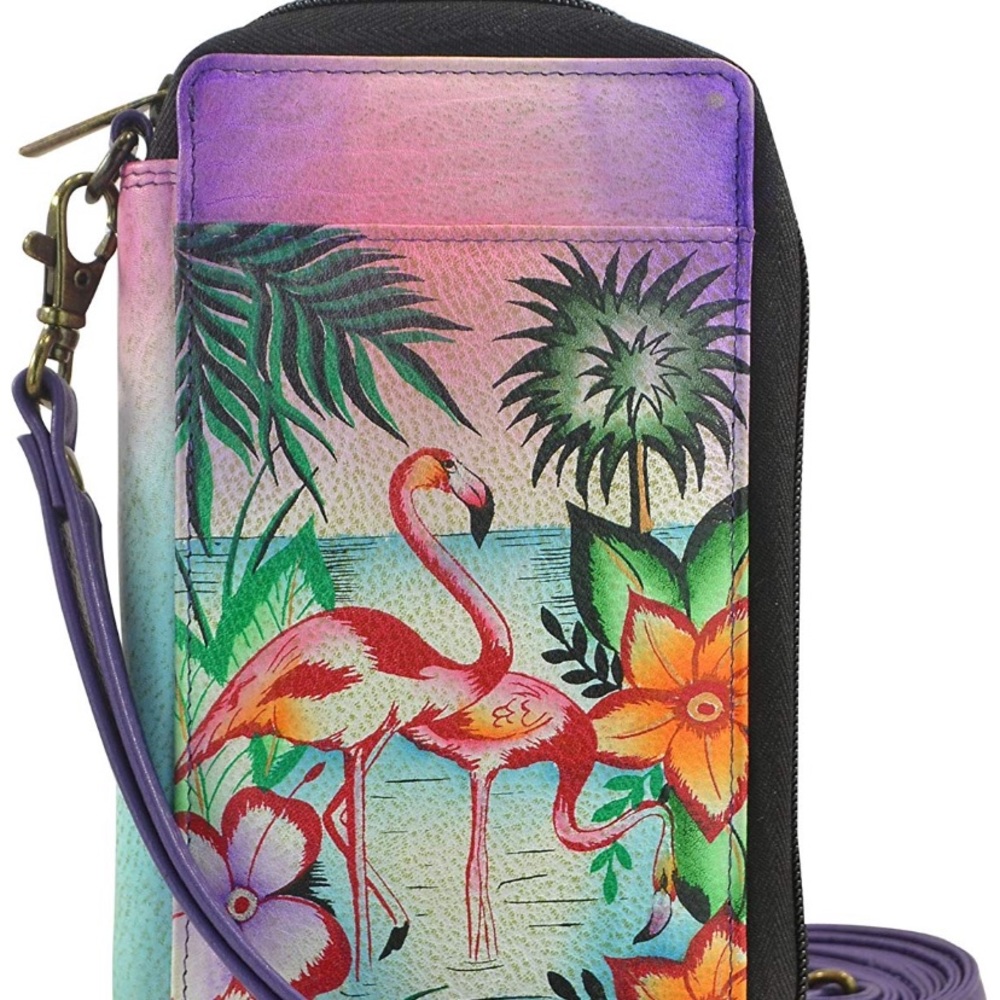 Anushuka NEW wallet/phone Tropical Flamingo